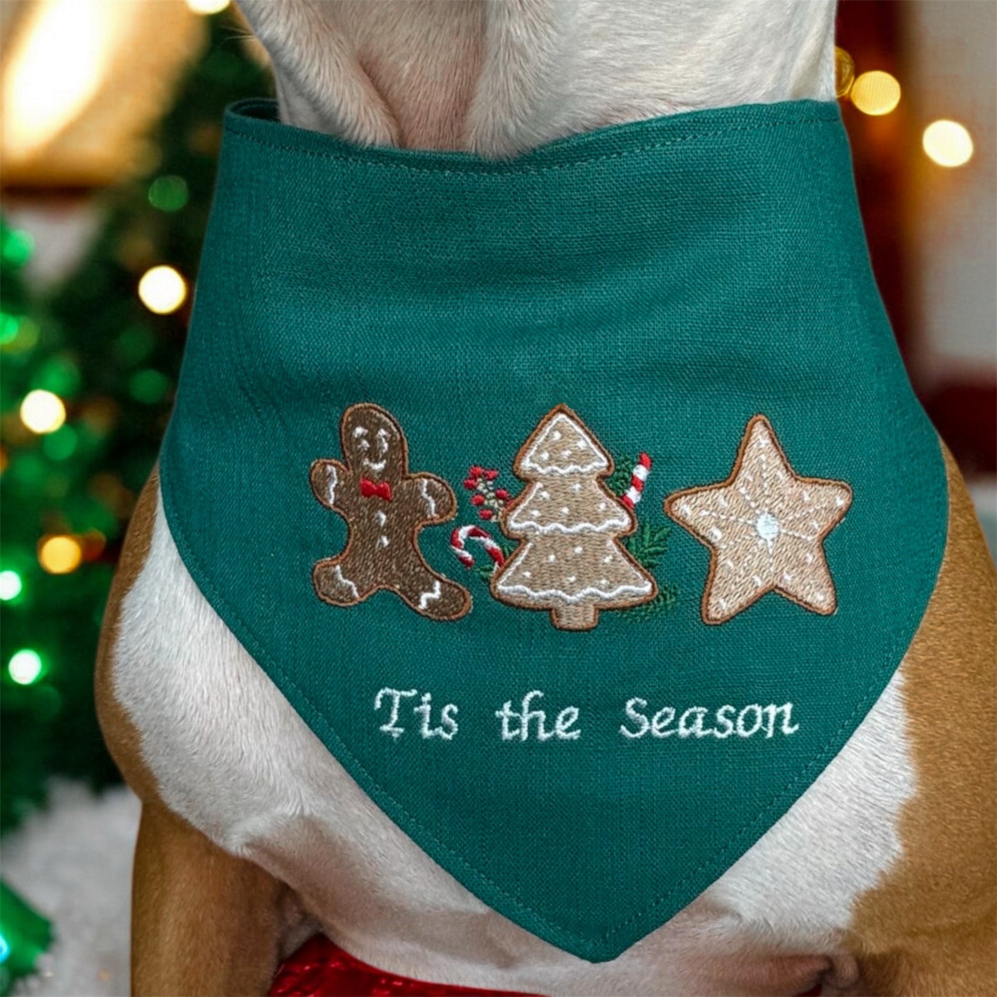 Holiday Embroidered Dog Bandana