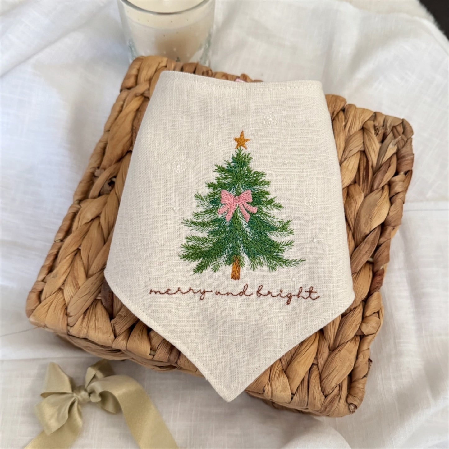 Holiday Embroidered Dog Bandana