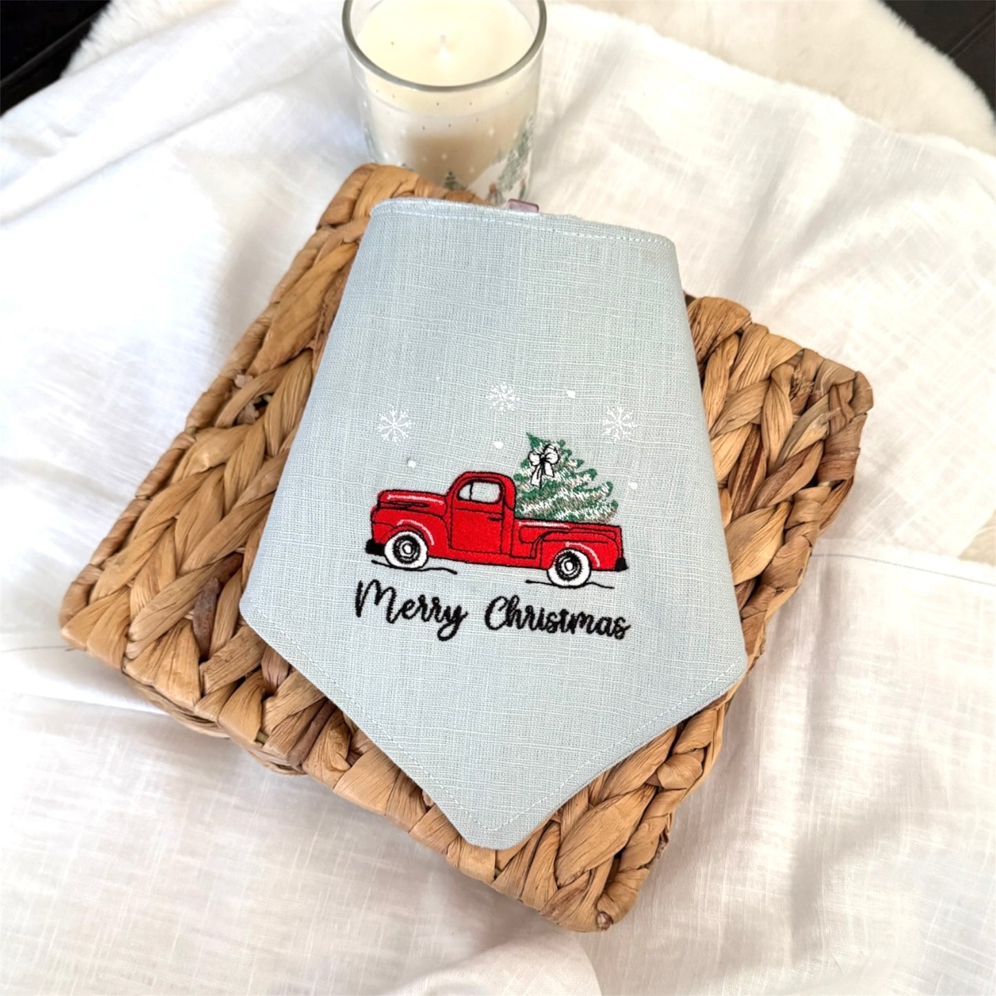 Holiday Embroidered Dog Bandana