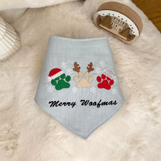 Holiday Embroidered Dog Bandana