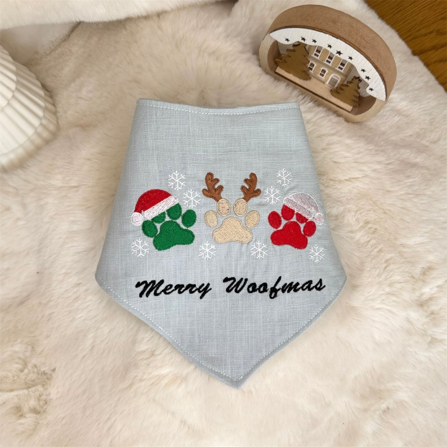 Holiday Embroidered Dog Bandana