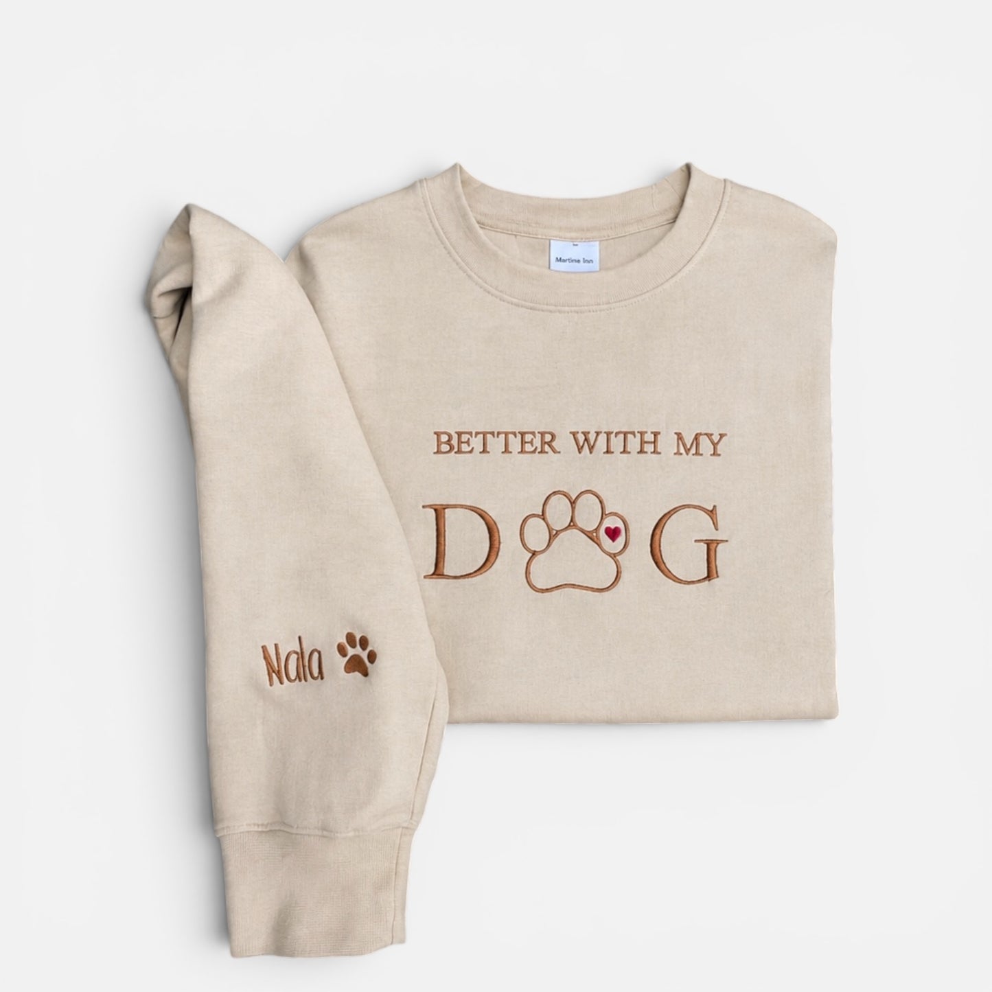 BETTER WITH MY DOG Soft mocha beige Crewneck