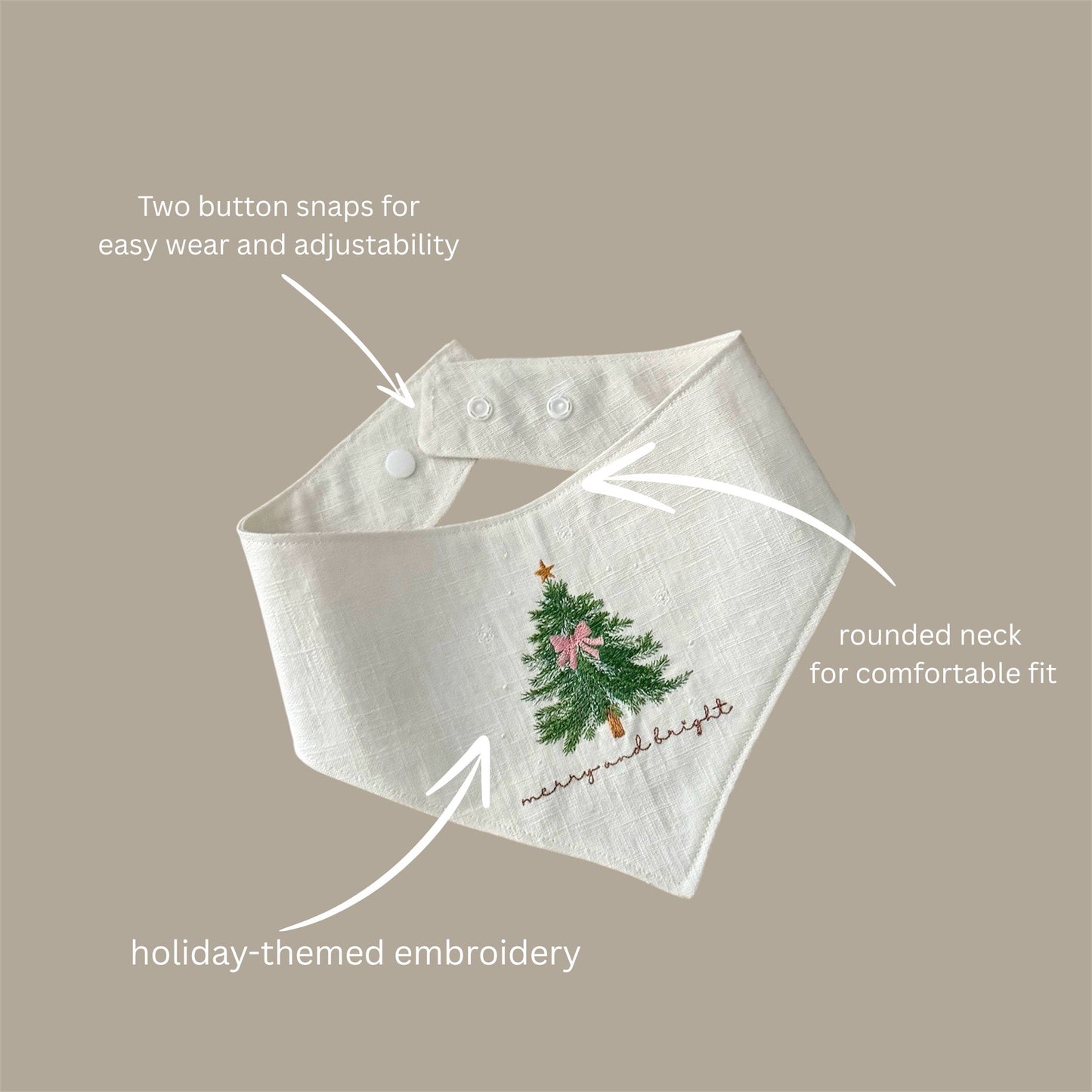 Holiday Embroidered Dog Bandana